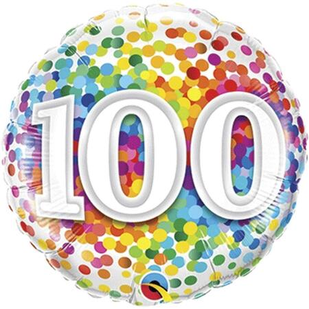 LOFTUS INTERNATIONAL 18 in. 100 Rainbow Confetti Balloon Q4-9565